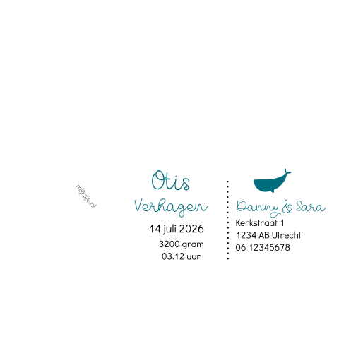Stoer geboortekaartje in de vorm van een walvias-1